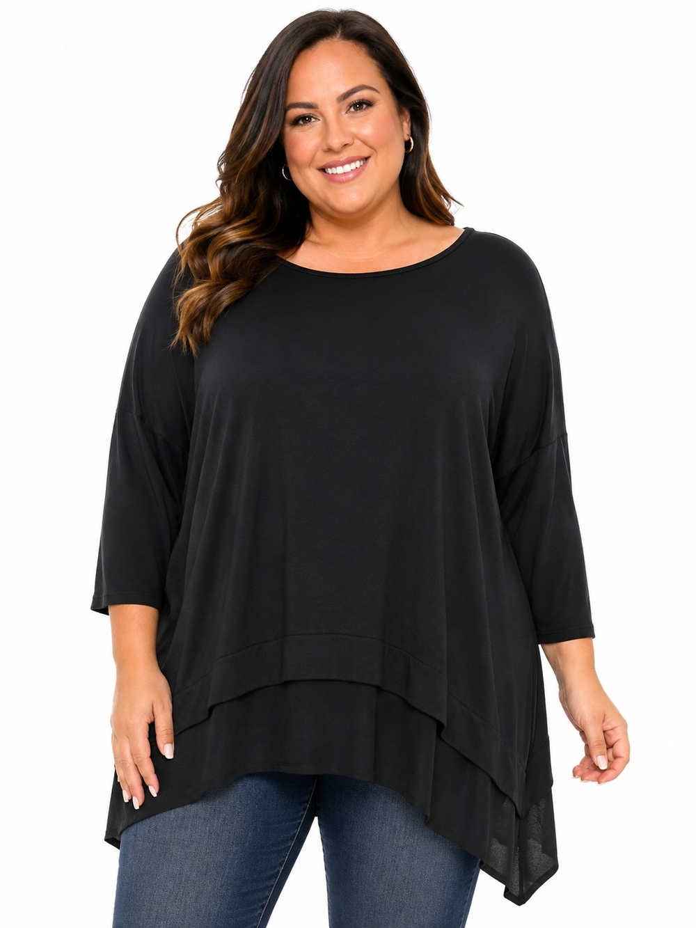 Chico's Black Layered Hem Tunic